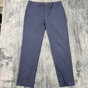 Lauren Ralph Lauren Dress Pants Mens 36x32 Blue Glen Plaid Flat Front Stretch